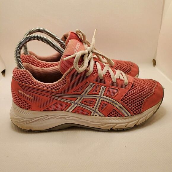 Asics Shoes Kids Sz 4 Pink Gel Contend 5 Running Walking Sneakers - Picture 1 of 15